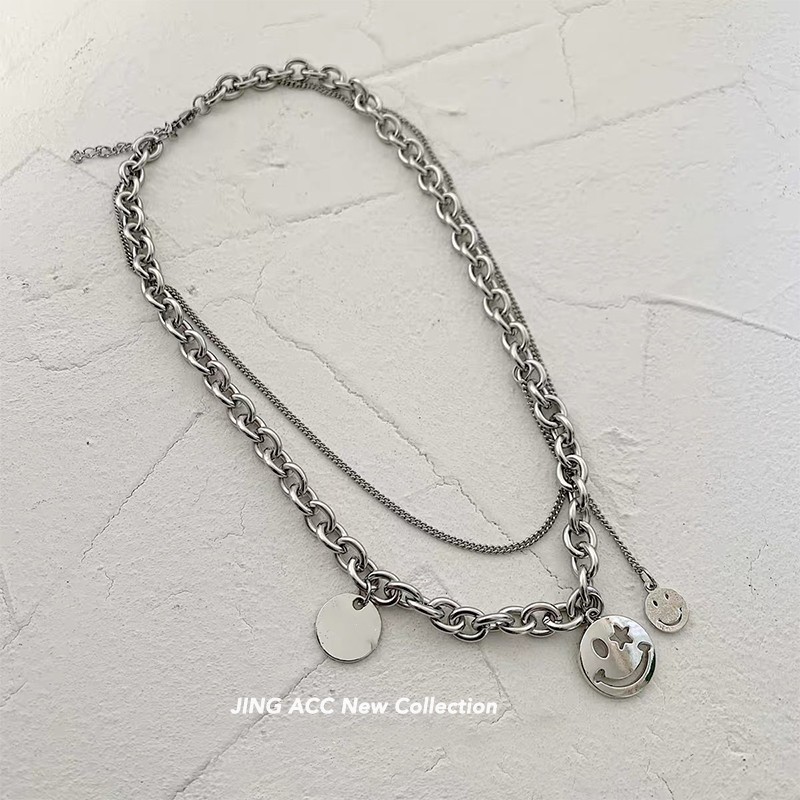 vòng cổ Chất Liệu Thép Titan Hình Mặt Cười C139