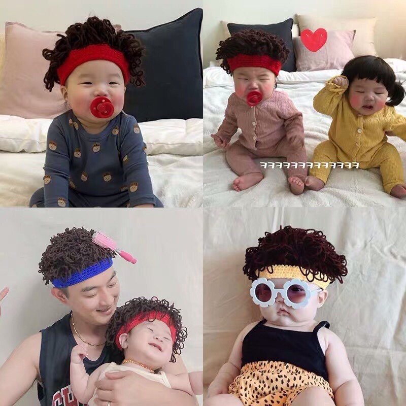 Mũ tóc xoăn giả cho bé từ 3 tháng - 3 tuổi