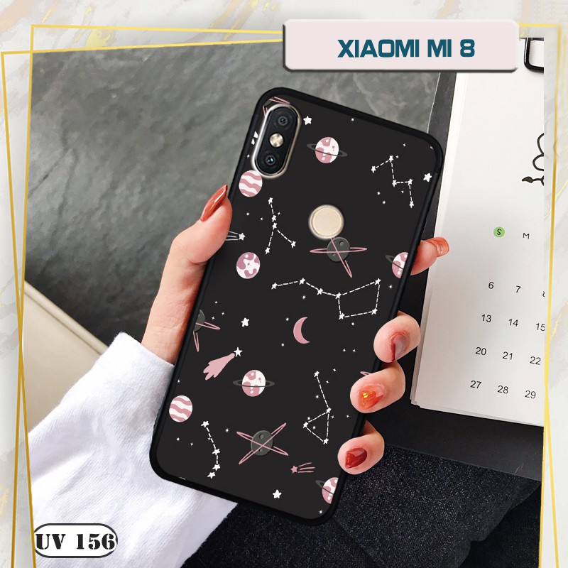 Ốp lưng nhám Xiaomi Mi 8 - in hình
