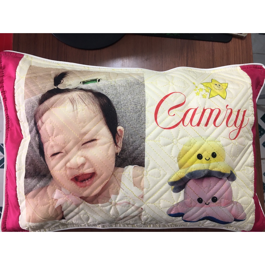 Gối in hình theo yêu cầu cho bé, combo gối ôm và gối nằm