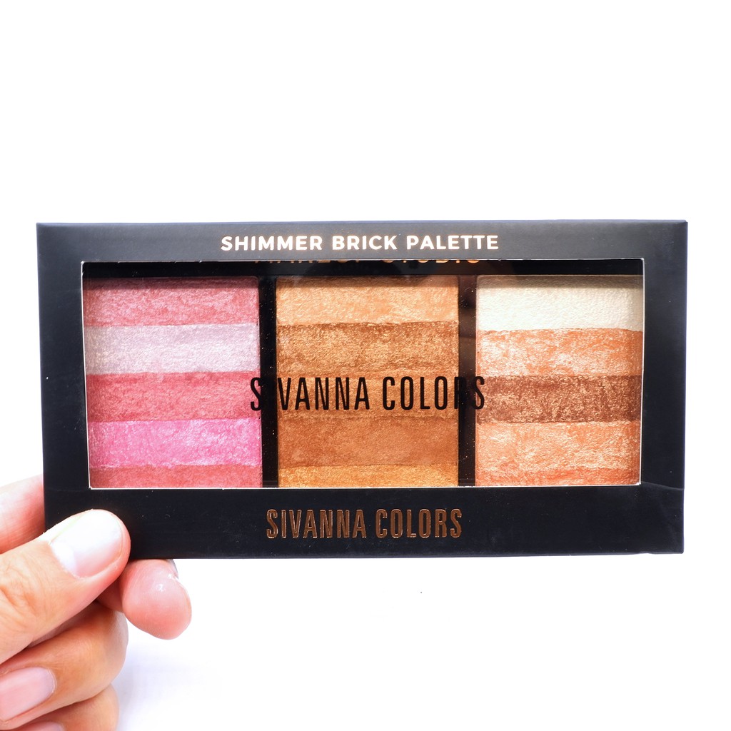 Phấn má hồng 15 màu dạng bột sivanna Thái lan Odbo It's A Must Love Highlight X Shimmer Palette