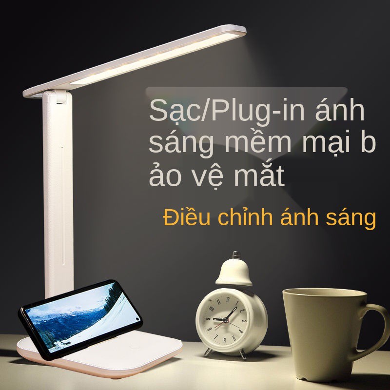 Đèn bàn bảo vệ mắt học LED có thể sạc lại hai lần phòng ngủ đầu giường usb sinh viên ký túc xá đọc sách