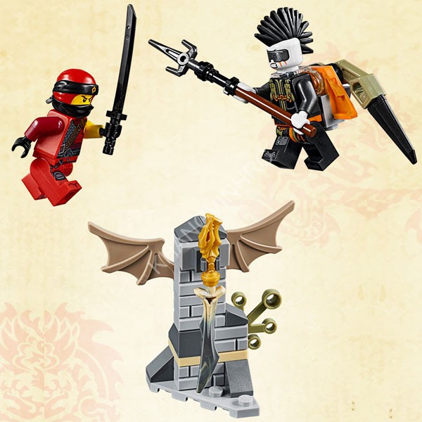 Đồ chơi lắp ráp xếp mô hình non lego Ninjago máy bay của ninja minifigures đỏ Kai season phần 9 Bela 10934