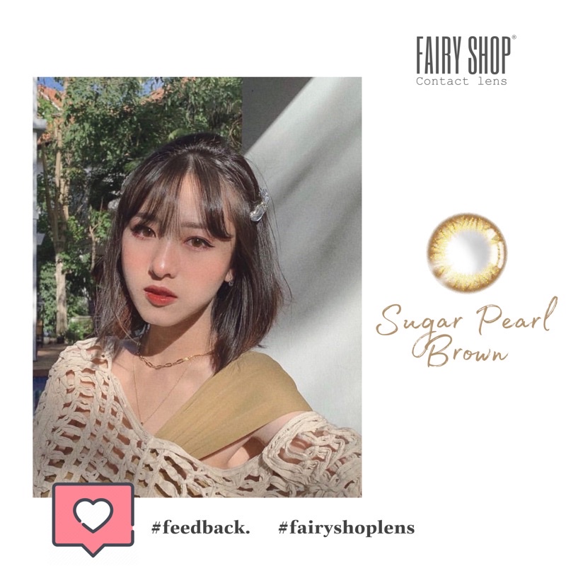 Áp Tròng Sugar Pearl Brown 14.0mm - Kính Áp Tròng FAIRY SHOP CONTACT LENS độ 0 đến 6