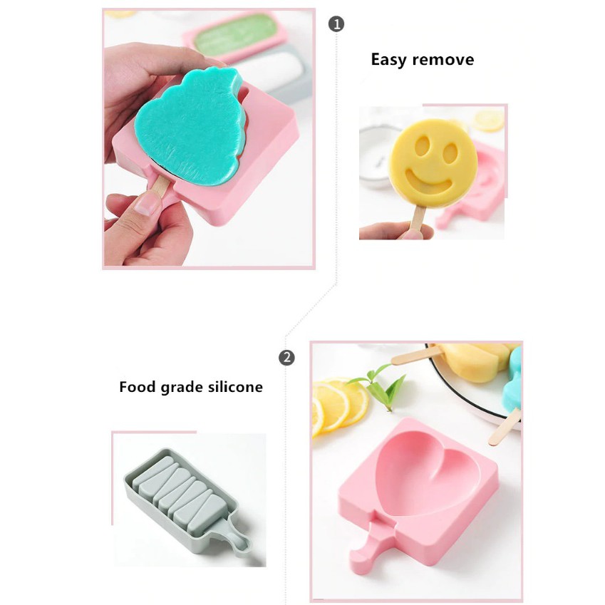 [Ảnh Thât+Video]Khuôn Silicon Làm Kem Que Đổ Socola/Thạch/Kẹochipchip/Pudding Nhiều Hình Dễ Thương Tự Chọn