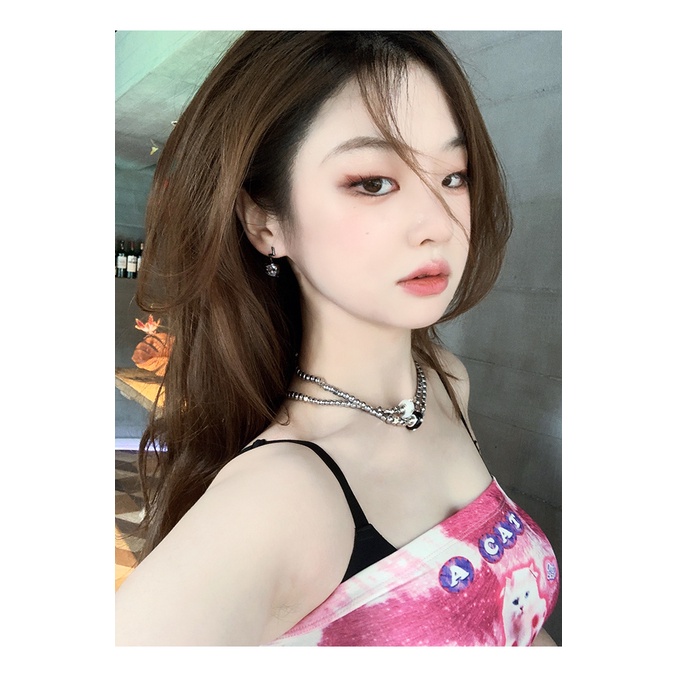 Khuyên tai đính đá zircon trái tim thời trang