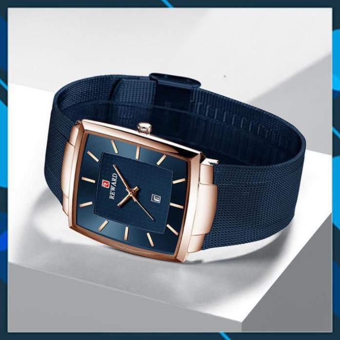 Đồng hồ nam Reward mặt vuông, hàng chính hãng bảo hành 1 năm