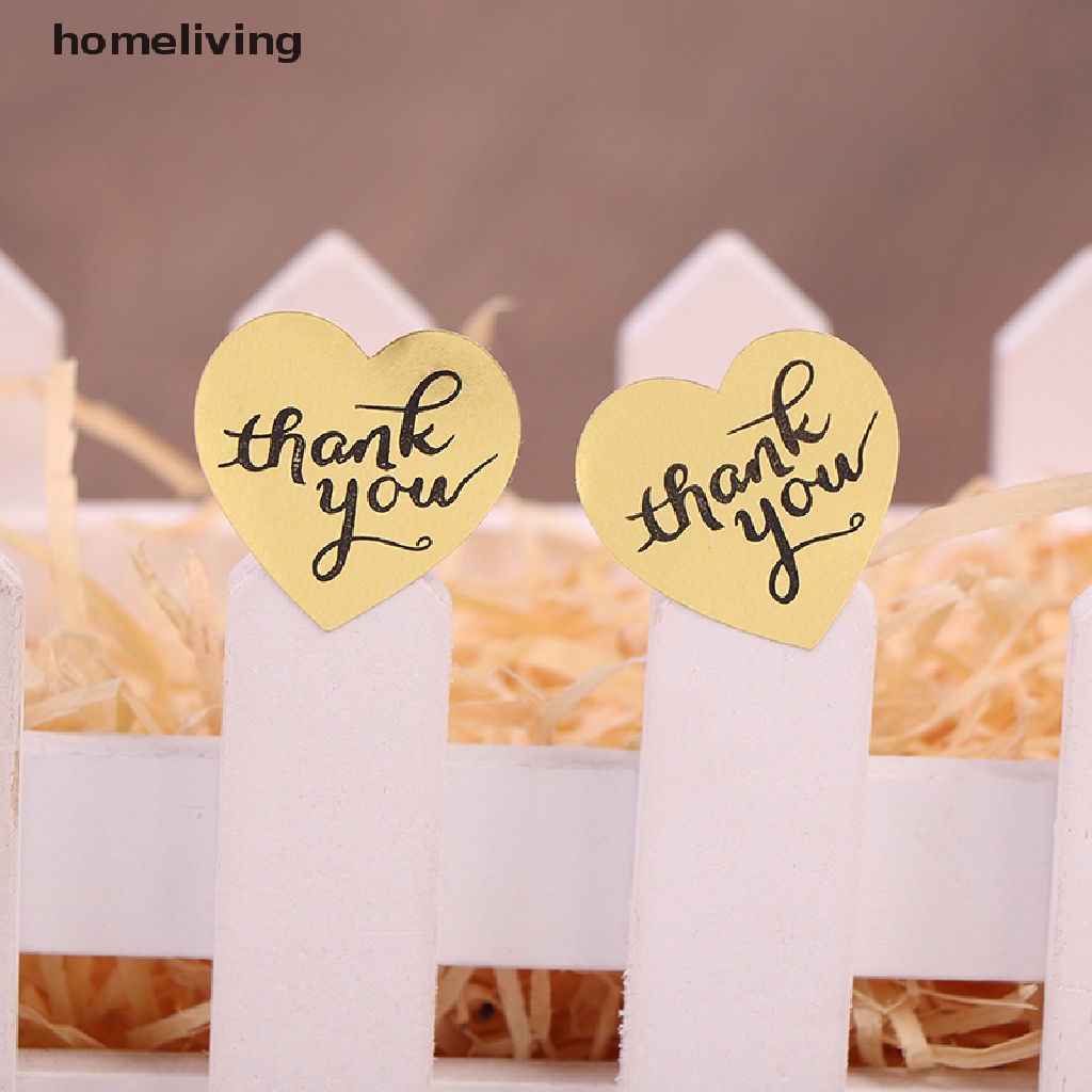 500 Miếng dán chữ Thank You hình trái tim màu vàng dùng để trang trí tiệc cưới