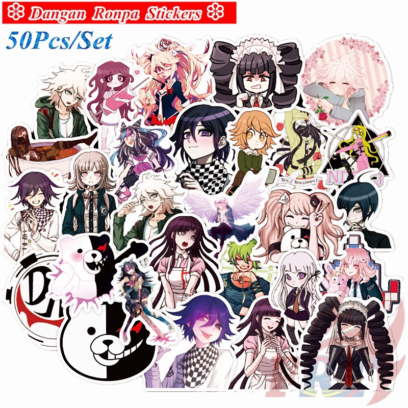 Set 50 miếng dán chống nước hình trò chơi anime Dangan Ronpa