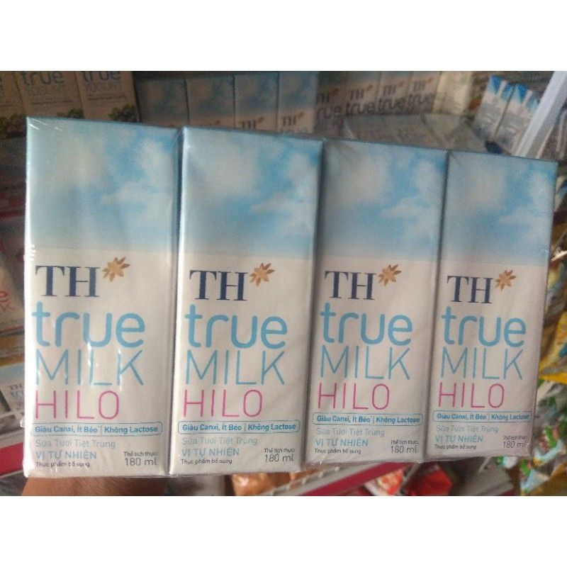 Thùng 48 hộp 180ml Sữa tươi tiệt trùng vị tự nhiên TH TRUE MILK HILO