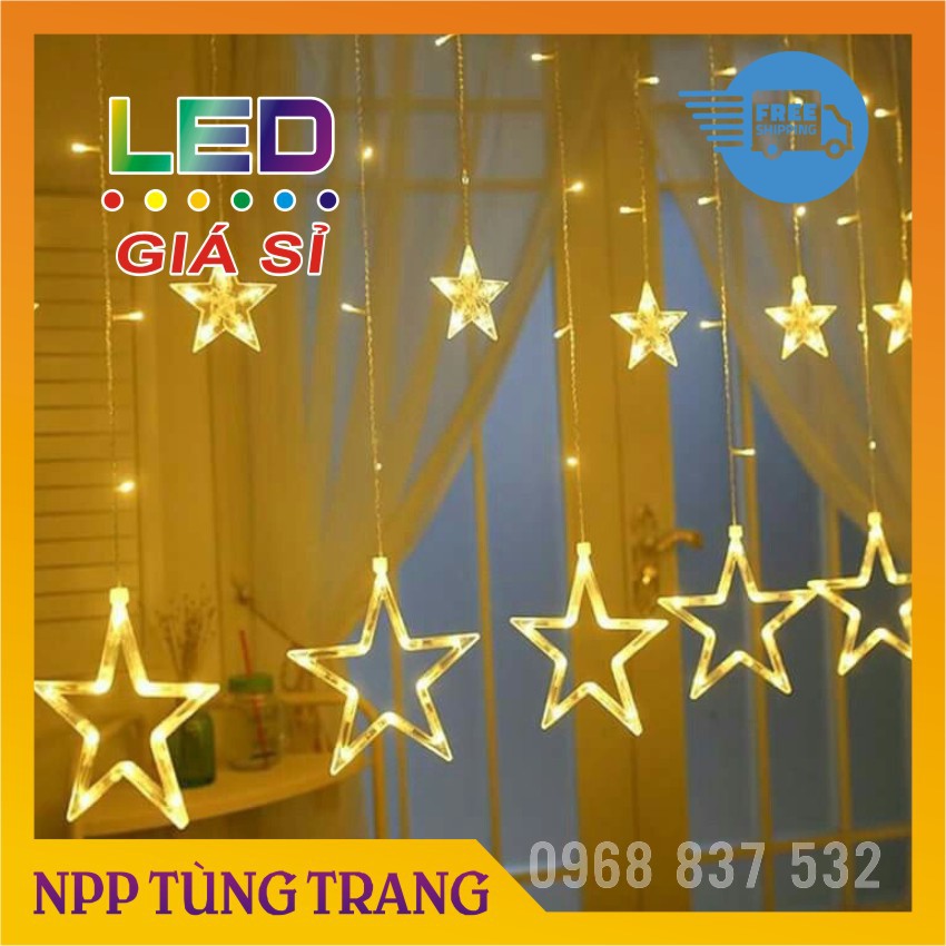 Đèn led trang trí hình ngôi sao dạng rèm