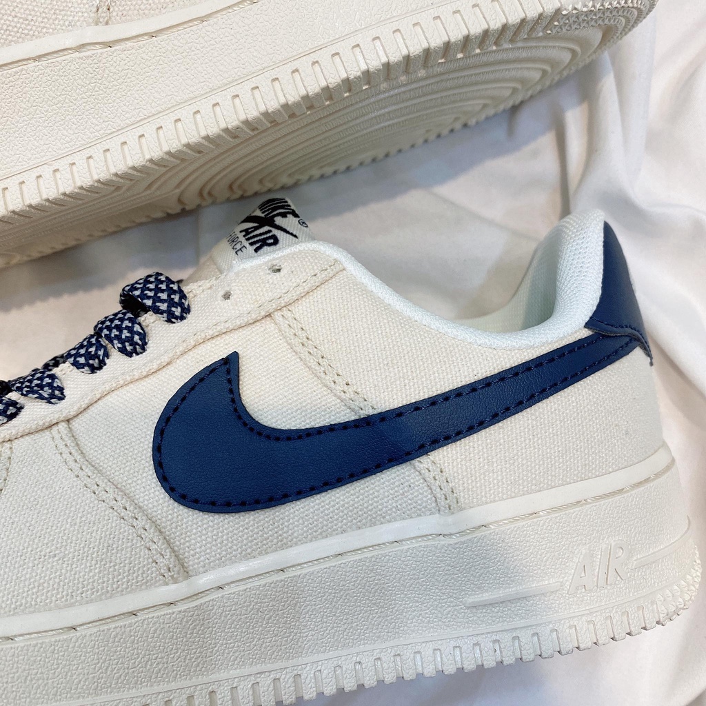 Giày Thể Thao Nam Nữ Kiên Forc Thêu Kem Móc Xanh Than