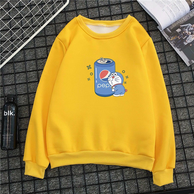 ÁO SWEATER NỈ UNISEX IN LON NƯỚC CỰC ĐẸP PHOM NAM NỮ ĐỀU MẶC ĐƯỢC
