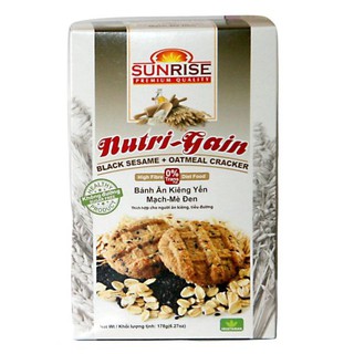 Bánh Yến mạch Mè đen Không Đường Nutri Gain 178 g