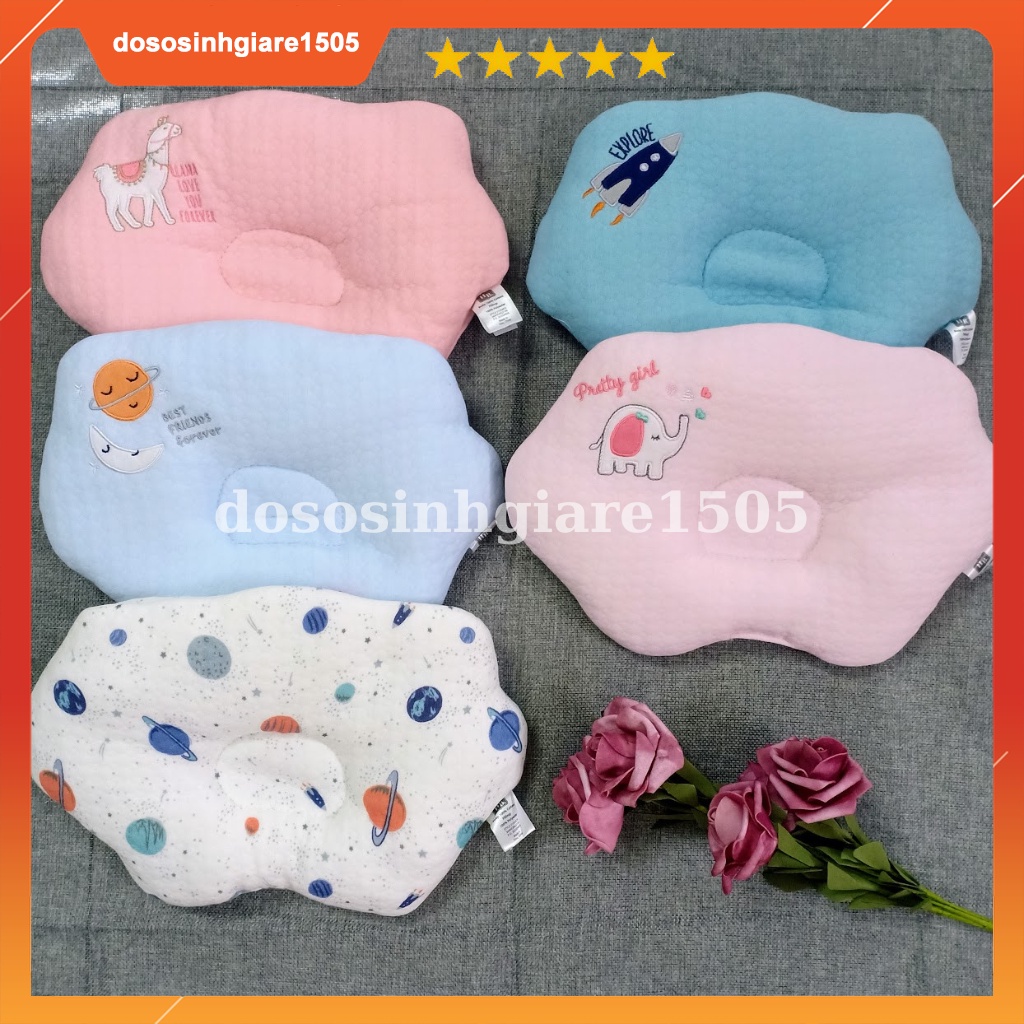 Gối lõm mây Hudson Baby hỗ trợ hạn chế méo bẹt đầu cho bé sơ sinh (cho chọn màu)