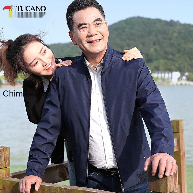 Áo khoác bố xuân, nam trung niên 40-50 tuổi kiểu dáng mỏng xuân thu