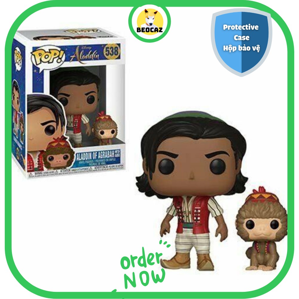 [Hỏa Tốc] [Tặng Hộp Bảo Vệ] [Chính hãng] Mô hình Funko Pop Aladdin và khỉ trong Aladdin và cây đèn thần Disney No.538