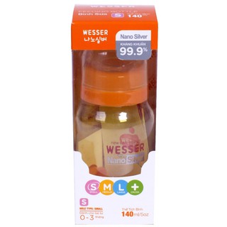 Bình sữa Wesser Nano Silver cổ nhỏ 140ml