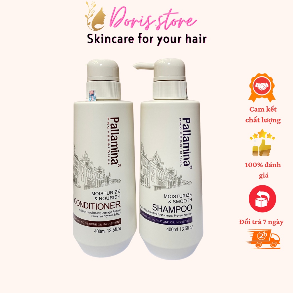 PALLAMINA - Cặp Dầu Gội Dầu Xả Kiểm Soát Dầu Phục Hồi Tóc Keratin PALLAMINA 400ml