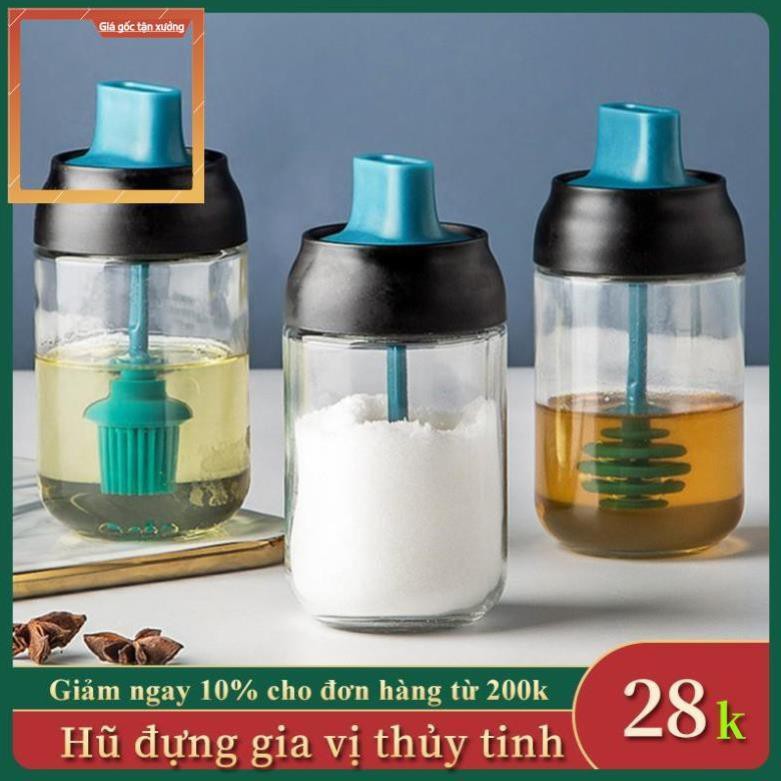 Hũ Thủy Tinh Đựng Gia Vị, Lọ Đựng Gia Vị, Dầu Ăn, Mật Ong Cao Cấp 250ml 280ml Chống Nước, Ẩm Mốc, Côn Trùng