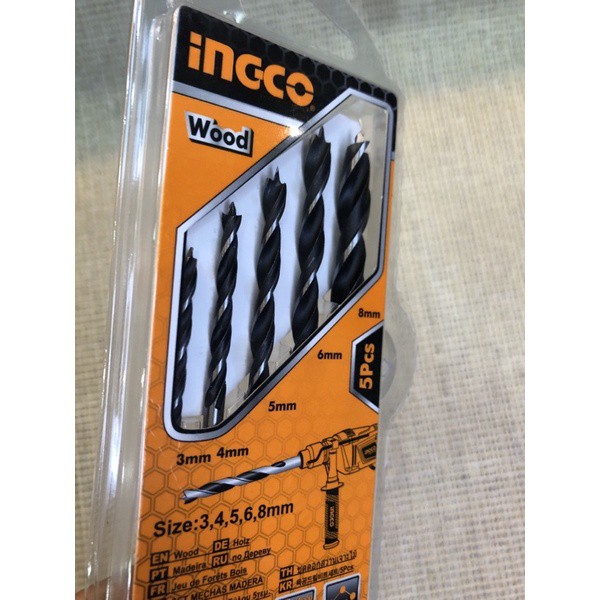 Bộ 5 Mũi Khoan Gỗ INGCO AKDB5055