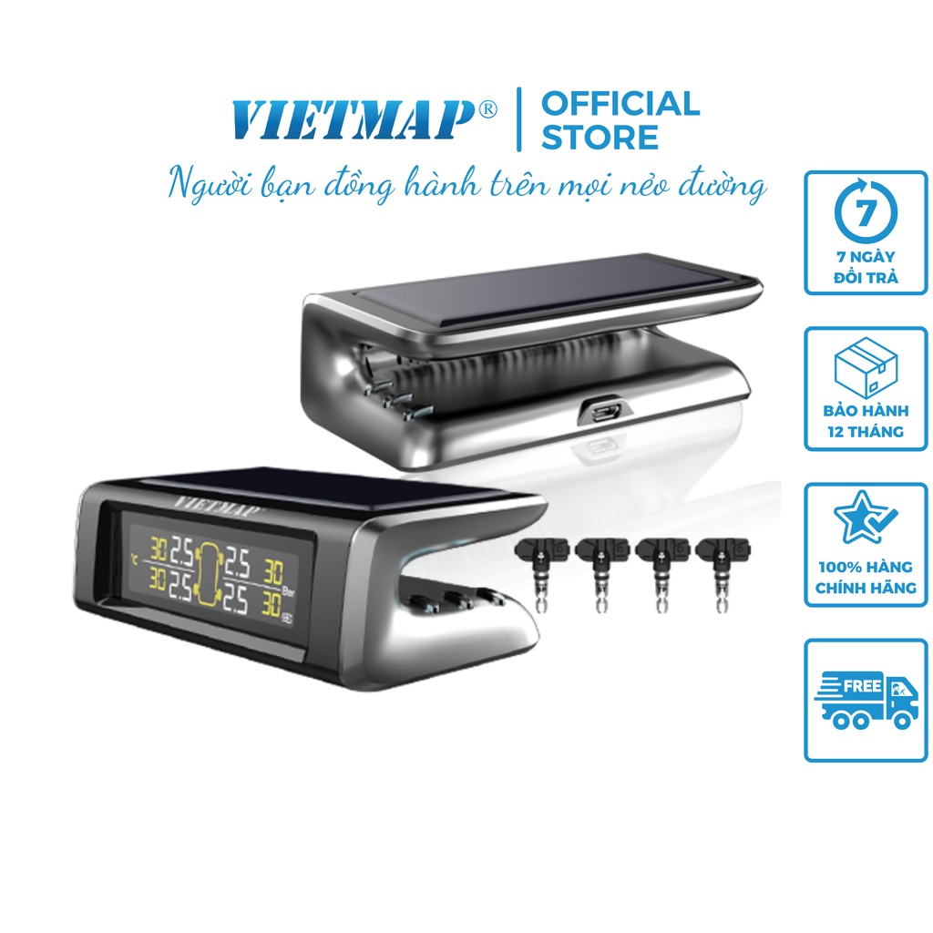 [Mã BMBAU300 giảm 7% đơn 499K] VIETMAP V1i - Bộ Thiết Bị Cảm Biến Áp Suất Lốp Dành Cho Ô tô - HÀNG CHÍNH HÃNG