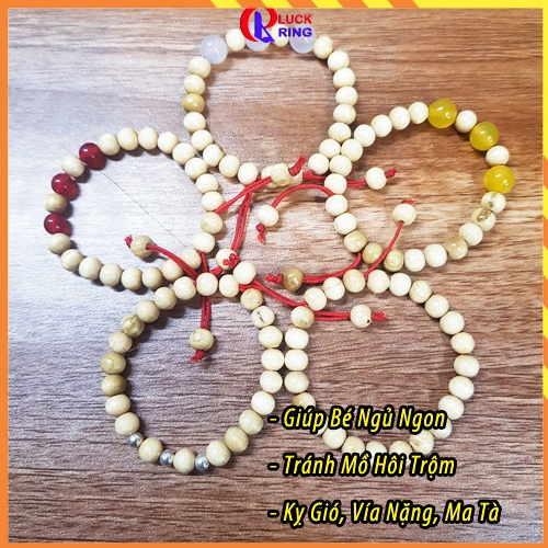 Vòng tay dâu tằm cho bé sơ sinh mix bi bạc đem lại bình an may mắn tránh gió đổ mồ hôi trộm - Luck Ring