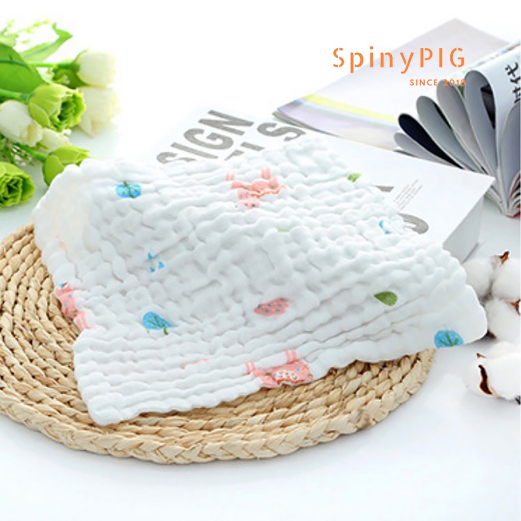 Set 5 khăn xô sữa cho bé 6 lớp 30x30cm cotton đa năng siêu mềm và siêu thấm nhiều hoạ tiết