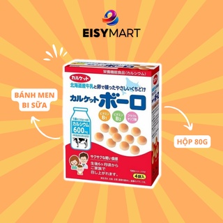 Bánh bi men sữa ăn dặm Calket Boro Nhật Bản cho bé từ 6 tháng trở lên 80g - Eisy Mart