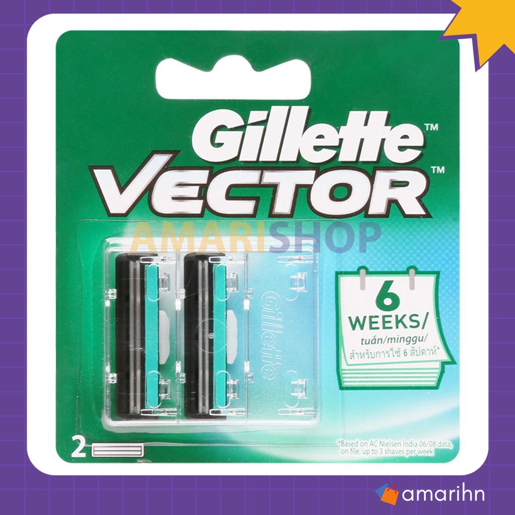 Vỉ 2 lưỡi dao cạo Gillette Vector