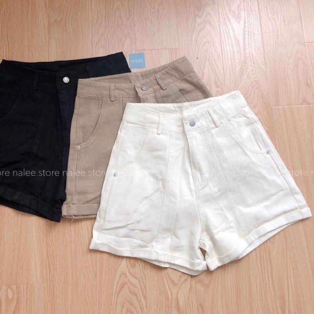 Short kaki gập gấu