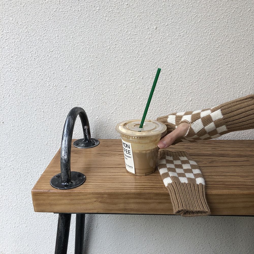 Găng tay hở ngón dệt kim mềm dày co giãn thoáng khí nhiều màu phong cách thu đông cho nam và nữ