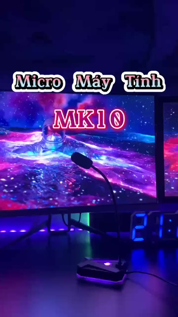 Micro Máy Tính, Laptop Ziyou MK10 LED RGB Thu Âm Chống Nhiễu Kết Nối Jack USB Hoặc 3.5mm Dùng Live Stream, Học Online | BigBuy360 - bigbuy360.vn