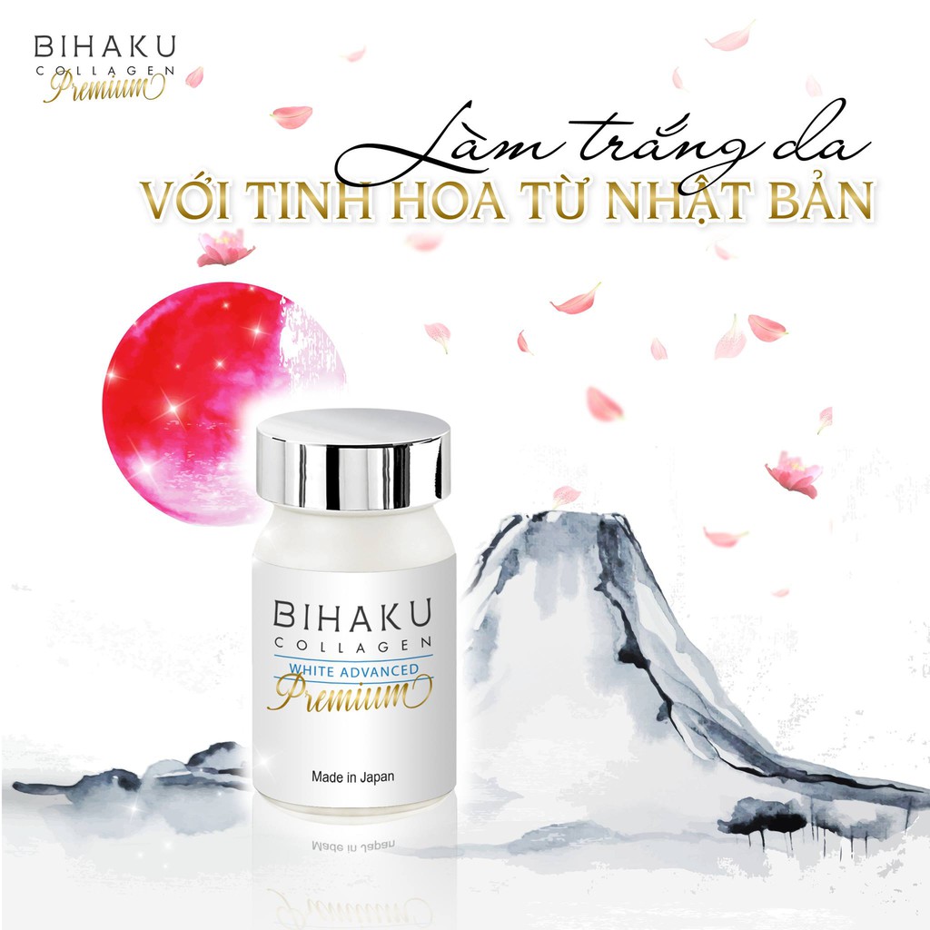 Bihaku Collagen Premium 30 viên - viên uống trắng da nano collagen Nhật Bản