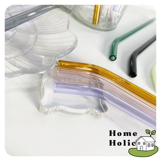 Ống Hút Thuỷ Tinh Borosilicat Trong Suốt Chịu Nhiệt Nhiều Màu 20cm