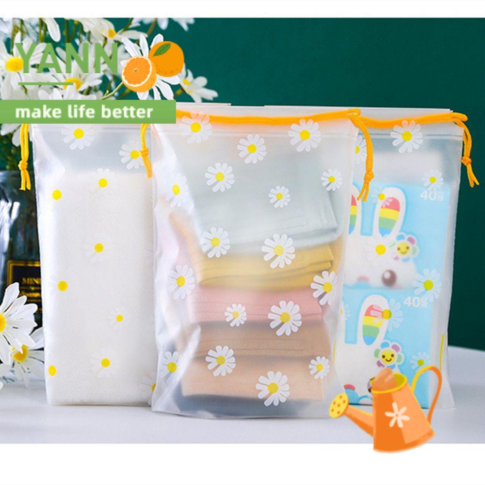 YANN 1pc Foldable Storage Bags Waterproof Packaging Home Storage Matte Storage Bag Drawstring bag Garden Organization Transparent Storage Bag Clothing Wardrobe Storage Home For Household itemsTravel/Multicolor