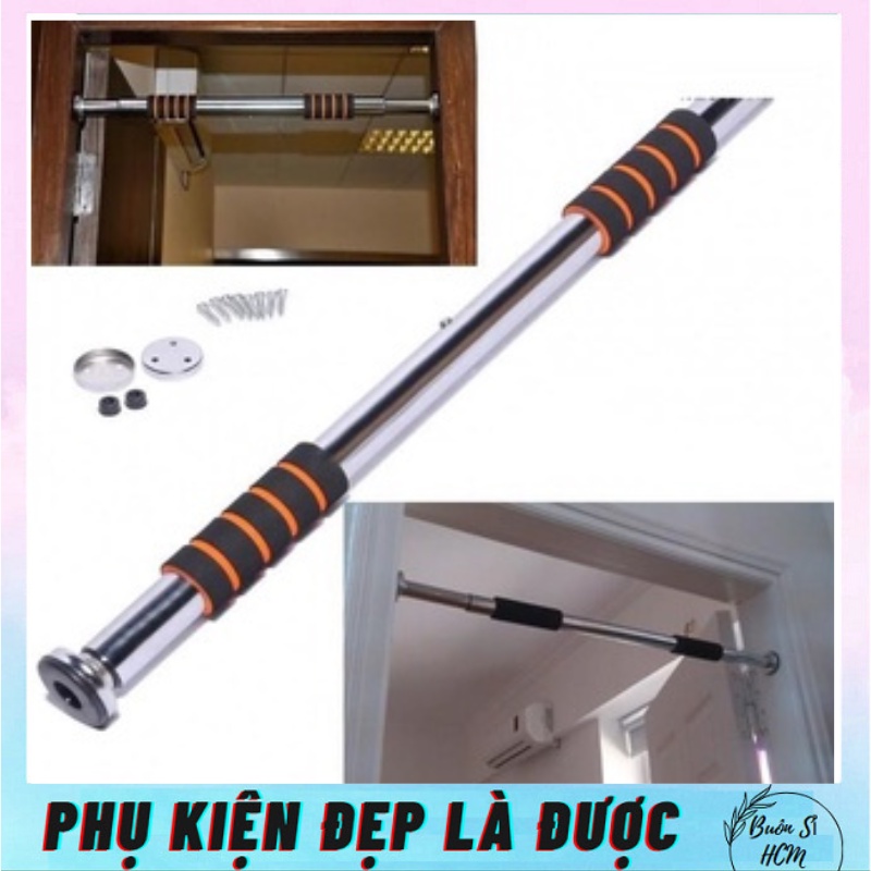 Thanh tập xà đơn treo tường gắn cửa, thanh tập thể dục inox tùy chỉnh phù hợp nhiều kích cỡ, chịu lực (PHUKIENDEPLADUOC)
