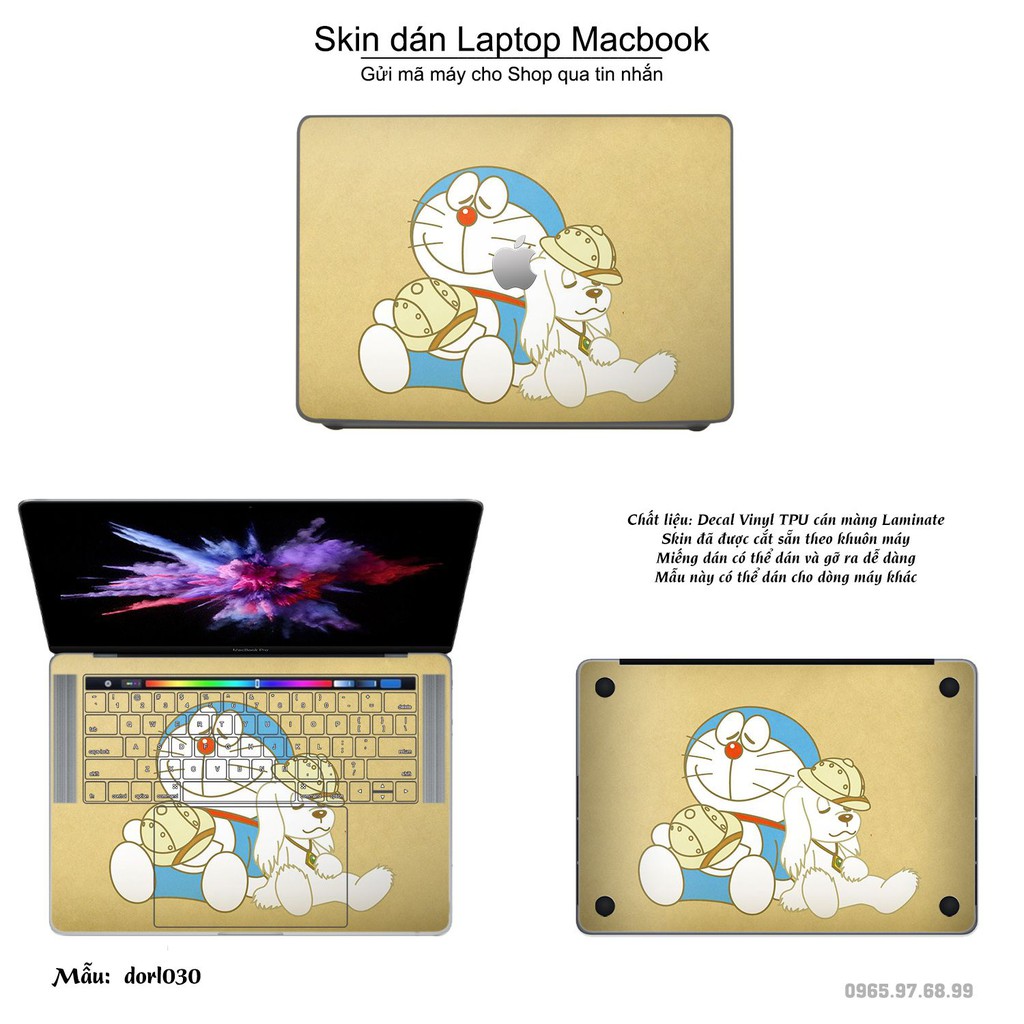 Skin dán Macbook in hình Doraemon (inbox mã máy cho Shop)