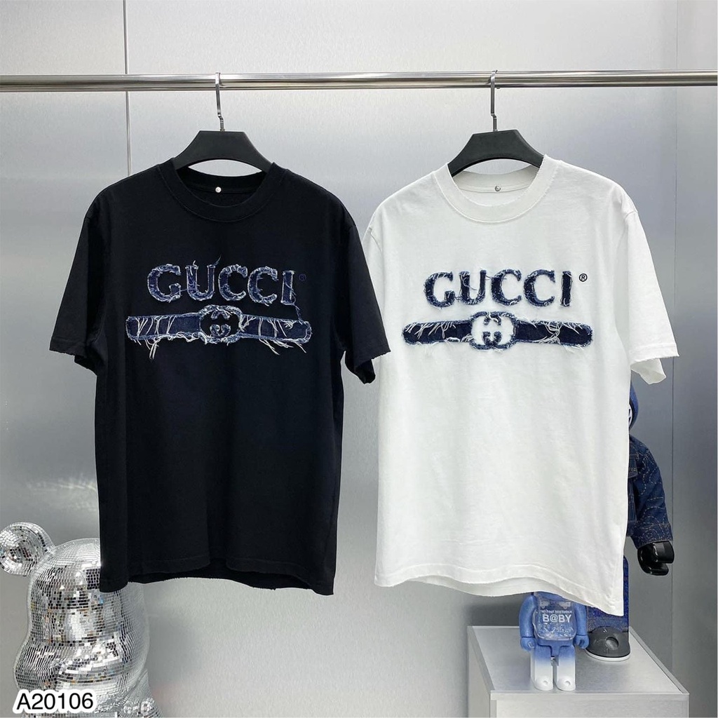 Áo Phông Nam thêu chữ GC rách 100% cotton cao cấp. Áo cộc GC rách chữ thêu vải bò nam nữ hot trend MINH TÂY STORE