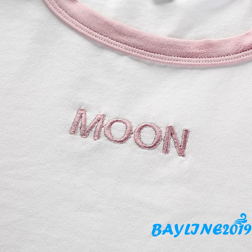 Áo lửng thêu chữ đơn giản dễ thương dành cho nữ