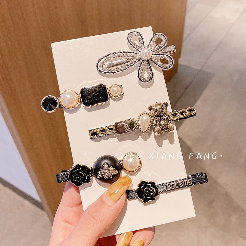 Kẹp Tóc Đính Đá Ngọc Trai Phong Cách Hàn Quốc Cho Nữ