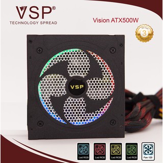 Nguồn vsp atx 500w led rgb full box