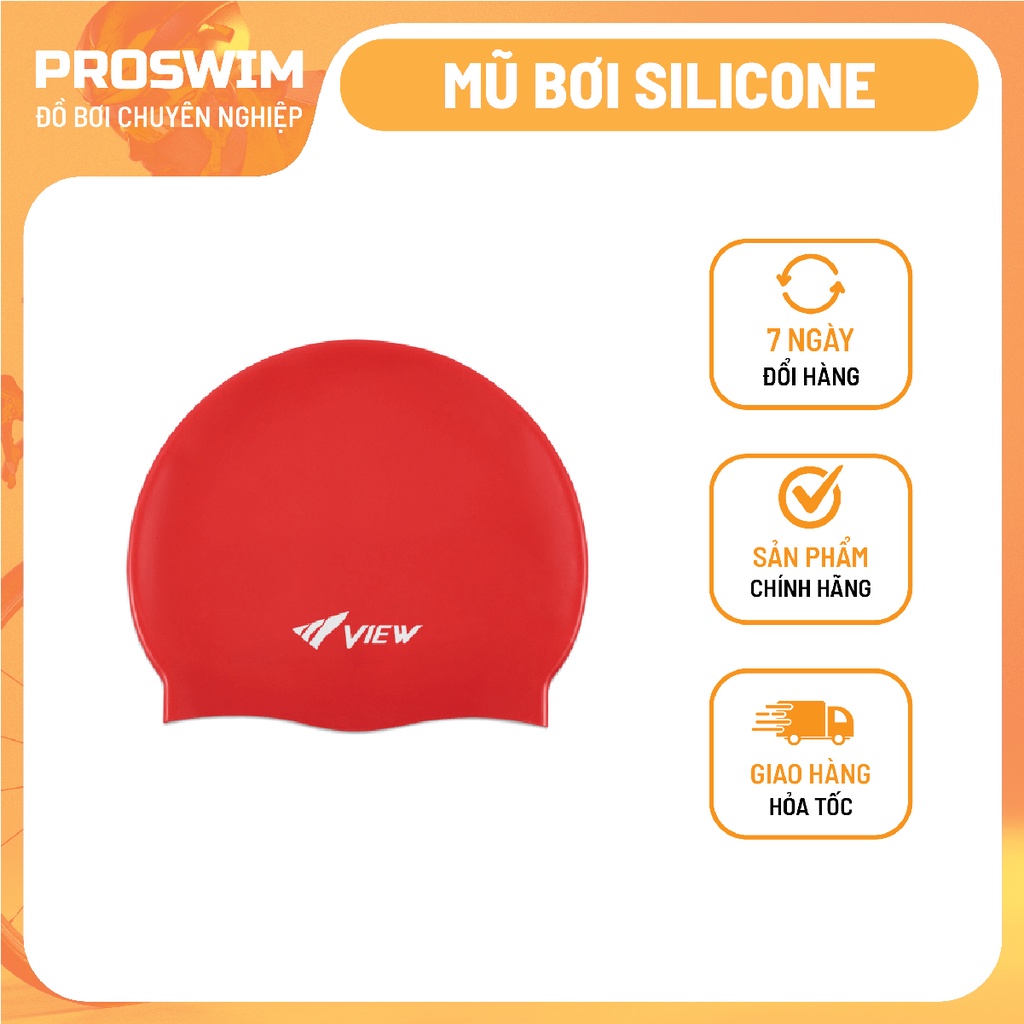 Mũ bơi View silicone Đỏ