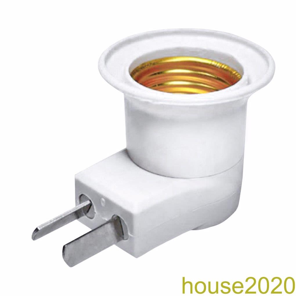 [house]Bulb Base E27 LED Threaded Bulb Adapter Plastic Replacement Lamp Holder with Switch US Plug