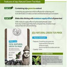 Mặt nạ đắp mặt trà xanh Welcos Jeju Natural Green tea Mask Hàn Quốc Bộ 10 miếng giảm mụn , sạch nhờn