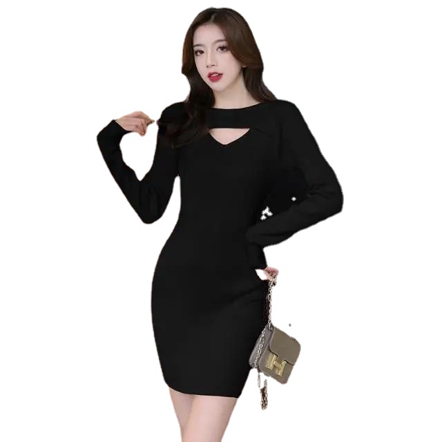 Đầm dệt kim Perty phong cách Hàn Quốc thời trang mùa thu gợi cảm size lớn cho nữ