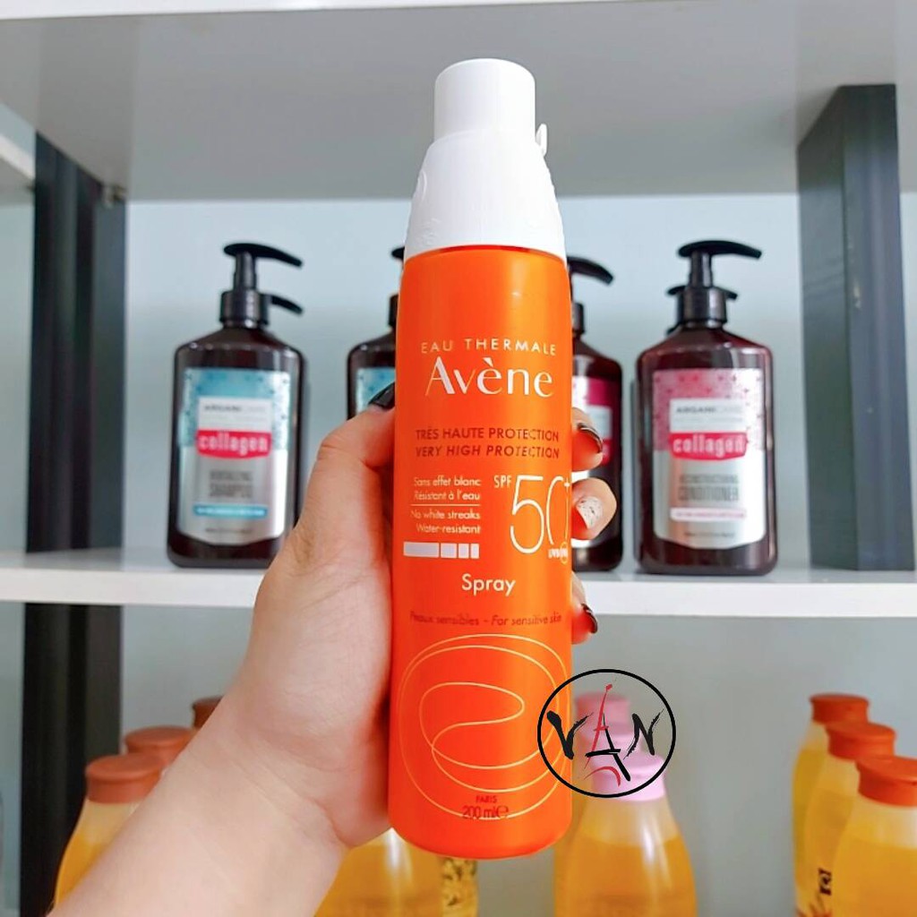 [ Avene ] Xịt chống nắng bảo vệ cho mặt và body avene very high protection spray spf50+ 200ml dành cho mọi loại da