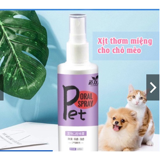 Xịt thơm miệng cho chó MÈO- Vệ sinh răng miệng chó mèo 120ML
