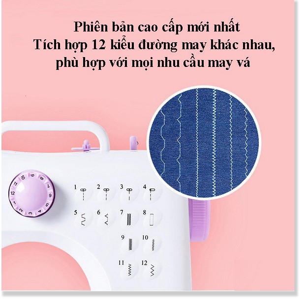 Máy Khâu Quần Áo, Máy May Mini Gia Đình 12 Kiểu May FHSM 505A Cao Cấp, Siêu bền, Đa dạng đường may 🚀GIAO HÀNG HỎA TỐC N