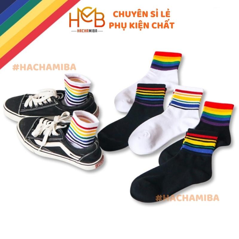 Vớ Sọc Cầu Vồng Tất Ulzzang Rainbow